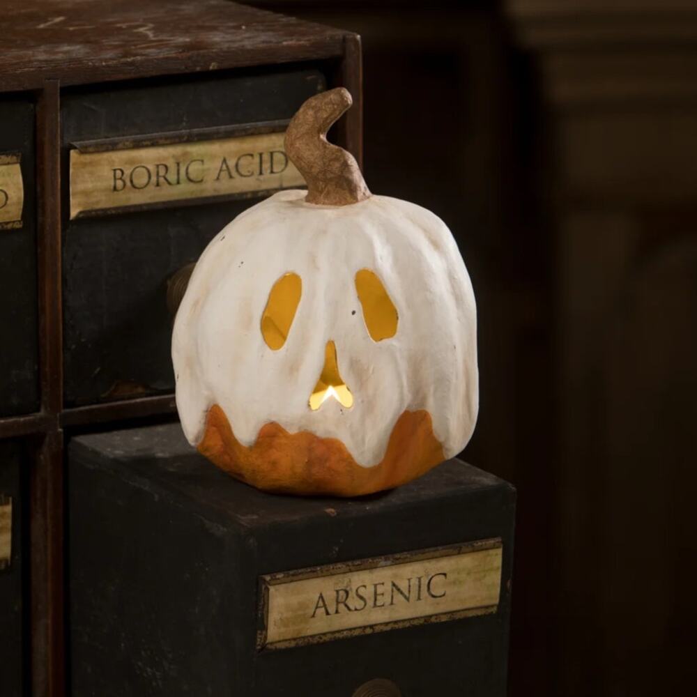 Bethany Lowe Ghost Jack O Lantern Luminary Tall Halloween 6" TJ2326 NEW